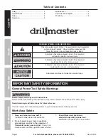 Preview for 2 page of Drill Master 61626 Owner'S Manual & Safety Instructions