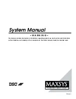 Preview for 1 page of DSC MAXSYS PC4020NK System Manual