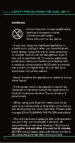 Preview for 20 page of Dual Air TOUCH 1 User Manual