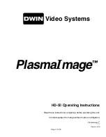 Dwin PlasmaImage HD-50 Operating Instructions Manual preview