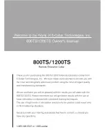 Preview for 2 page of E-Collar 800TS: 1200TS Owner'S Manual