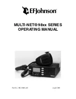 Preview for 1 page of E.F. Johnson Company MULTI-NET 98 SERIES Operating Manual