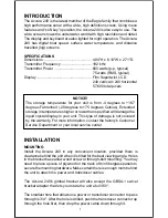 Preview for 3 page of Eagle Accura 240 Installation And Operation Instructions Manual