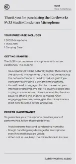 Preview for 2 page of Earthworks Audio SV33 Manual