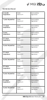 Preview for 21 page of EAST COAST MGI zip Series User Manual