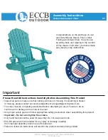 Preview for 1 page of ECCB OUTDOOR Outer Banks Deluxe Poly Lumber Folding Adirondack Chair Assembly Instructions