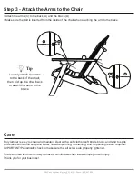 Preview for 4 page of ECCB OUTDOOR Outer Banks Deluxe Poly Lumber Folding Adirondack Chair Assembly Instructions