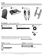 Preview for 2 page of ECCB OUTDOOR Outer Banks Deluxe Poly Lumber Folding Adirondack... Assembly Instructions