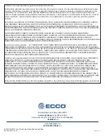 Preview for 21 page of Ecco Gemineye EC2014-C Assembly, Installation And Operation Instructions