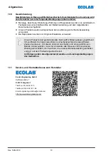 Preview for 12 page of Ecolab 106052 Operating Instructions Manual