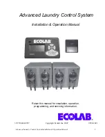 Ecolab Advanced Laundry Installation & Operation Manual preview