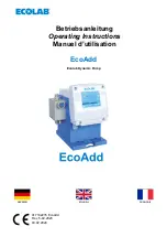 Ecolab EcoAdd Series Operating Instructions Manual preview