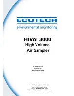 Ecotech HiVol 3000 User Manual preview