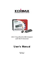 Edimax 802.11b/g WLAN USB adapter with Wi-Fi Detector User Manual preview