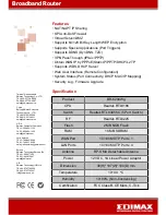 Preview for 2 page of Edimax BR-6204WG Specifications