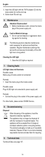 Preview for 14 page of EHEIM fresh daylight Operating Manual