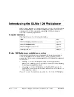 Preview for 11 page of Elastic Networks ELMo 120 Installation And Maintenance Manual