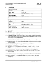 Preview for 4 page of Ele 1500 Operating Instructions Manual