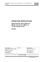 Ele SIEVE-TRONIC Operating Instructions Manual preview