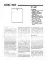 Preview for 1 page of Electro-Voice S188E Datasheet