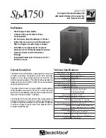 Electro-Voice SbA750 Technical Specifications preview