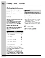 Preview for 18 page of Electrolux 30" FREE-STANDING GAS WAVE-TOUCHTM RANGE 316471110 Use And Care Manual