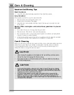 Preview for 18 page of Electrolux A01061301 Use And Care Manual