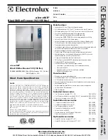 Electrolux Air-O-Chill 726954 Specification Sheet preview