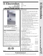 Preview for 1 page of Electrolux Air-O-Chill 726969 Specification Sheet