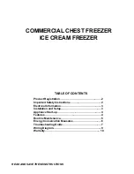 Preview for 1 page of Electrolux COMMERCIAL CHEST FREEZER ICE CREAM User Manual