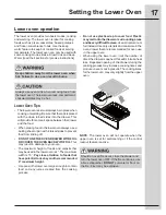 Preview for 17 page of Electrolux Dual Fuel Slide-In Rang Use And Care Manual