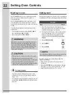 Preview for 22 page of Electrolux Dual Fuel Slide-In Rang Use And Care Manual