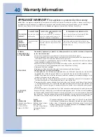 Preview for 40 page of Electrolux E30GF74GPS - 30" Pro-Style Gas Range Use And Care Manual