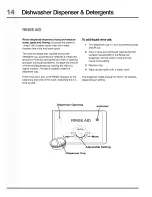 Preview for 14 page of Electrolux EDW7505HPS - Semi-Integrated Dishwasher With 5 Wash Cycles Care Manual