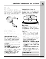 Preview for 15 page of Electrolux EI30GF55GS - 30 Inch Gas Range (French) Manual D’Utilisation Et D’Entretien