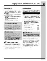 Preview for 21 page of Electrolux EI30GF55GS - 30 Inch Gas Range (French) Manual D’Utilisation Et D’Entretien