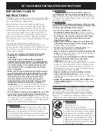 Preview for 2 page of Electrolux ICON Professional E36GF76JPS Installation Instructions Manual