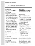 Preview for 4 page of Electrolux RH30WC55GS Installation, Use & Care Manual