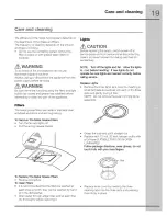 Preview for 19 page of Electrolux RH30WC60GSA Installation, Care & Use Manual