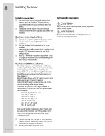 Preview for 8 page of Electrolux RH36PC60GSB Use & Care Manual