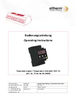 eltherm 0610093 Operating Instructions Manual preview