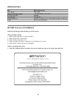 Preview for 28 page of Emerson 1100W Owner'S Manual