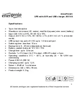 Preview for 3 page of Energenie EG-UPS-021 User Manual