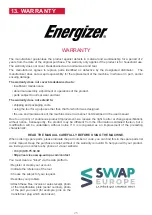 Preview for 25 page of Energizer EZN1200 User Manual