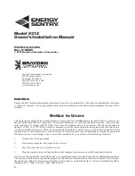 Preview for 3 page of energy sentry 9312 Owners And Installation Manual