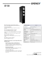 Preview for 1 page of Energy Connoisseur CF-50 Specifications