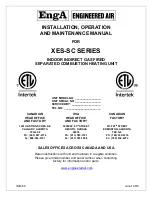 Preview for 1 page of EngA Engineered Air XES-SC Series Installation, Operation And Maintenance Manual