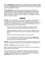 Preview for 3 page of ENQUATICS AquaMaster Solar AquaAir Ultra 1 Owner'S Manual