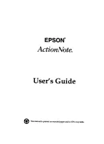 Preview for 1 page of Epson ActionNote 4SLC-33 User Manual