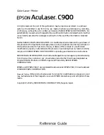 Preview for 3 page of Epson AcuLaser C900 Reference Manual